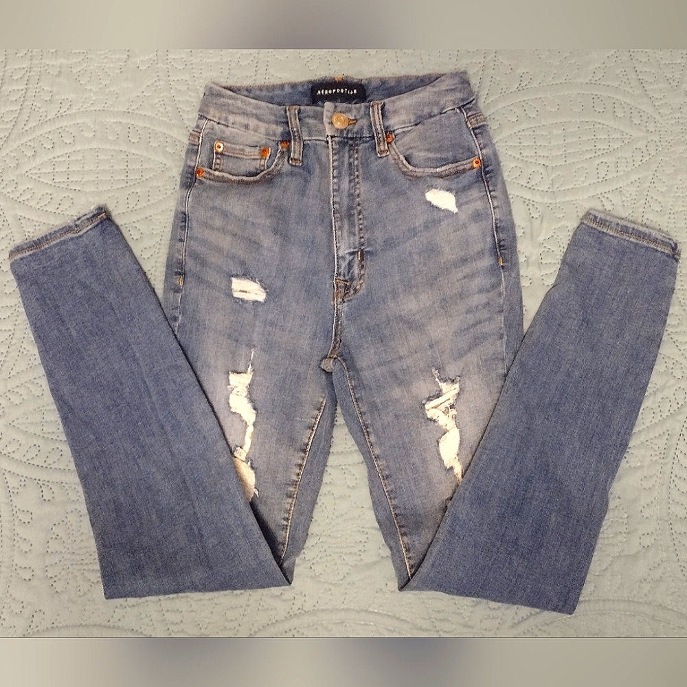 EUC Aeropostale super high rise curvy jeans
